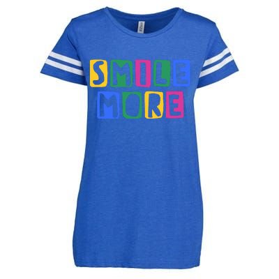 Smile More Colorful Inspiring Enza Ladies Jersey Football T-Shirt