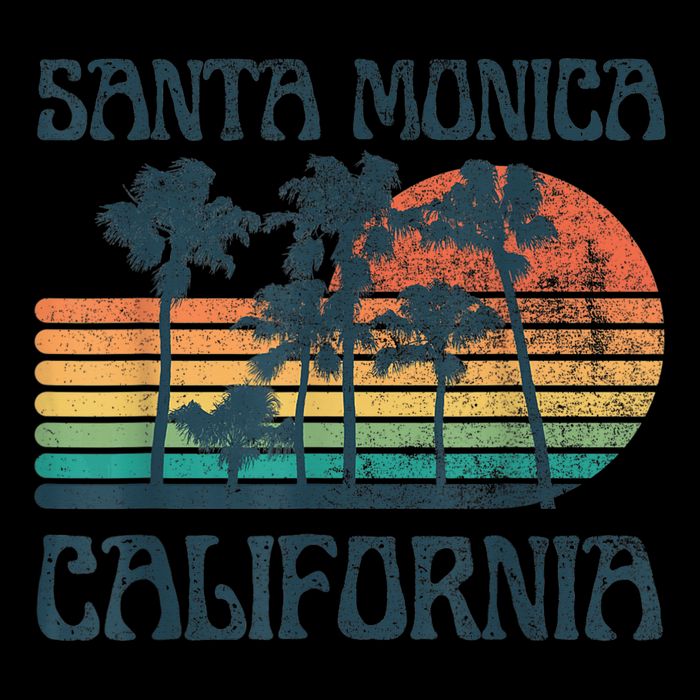 Santa Monica California Beach Summer Vacation Vintage Bucket Hat