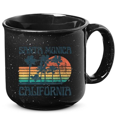 Santa Monica California Beach Summer Vacation Vintage 15oz Campfire Ceramic Mug
