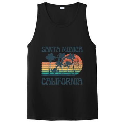 Santa Monica California Beach Summer Vacation Vintage PosiCharge Competitor Tank