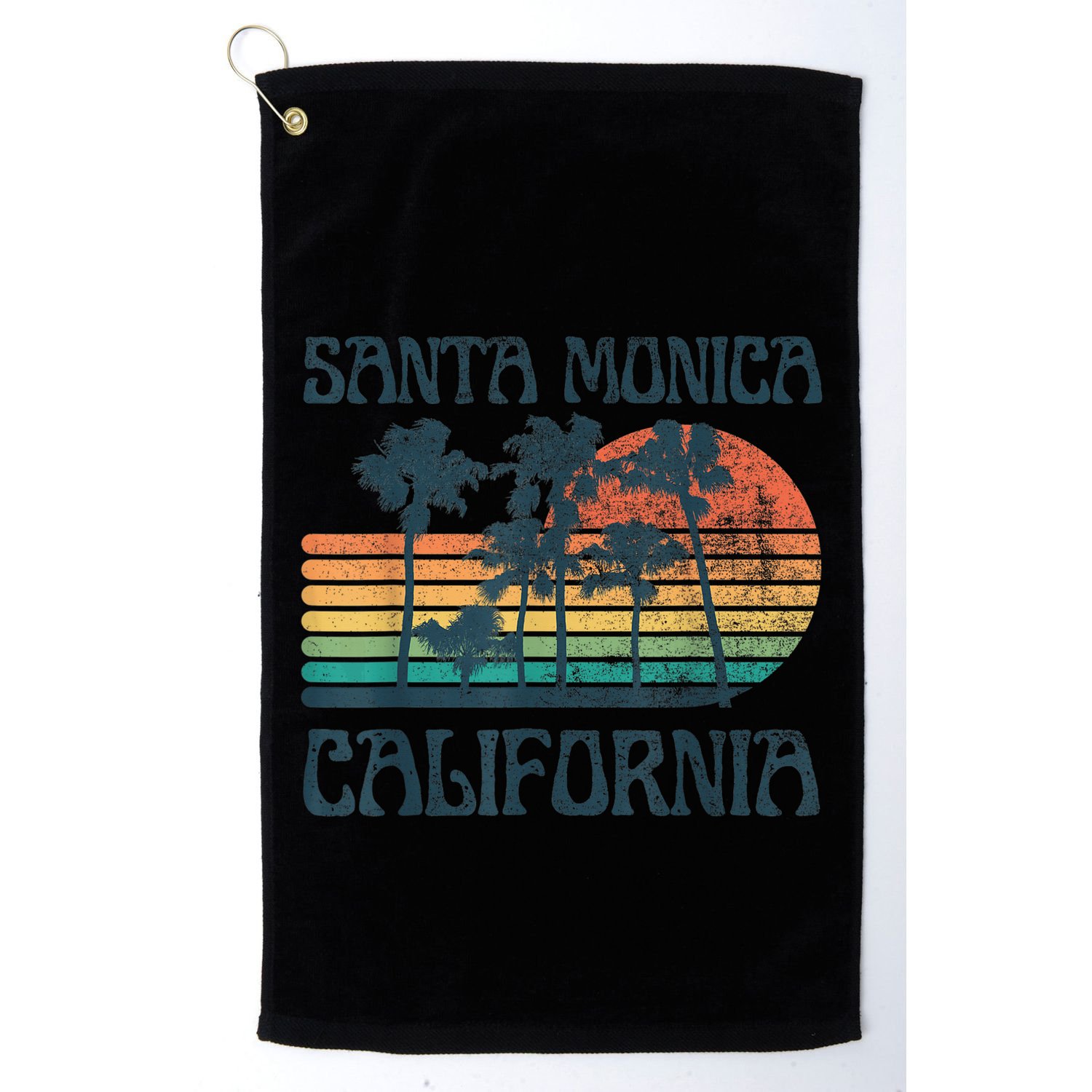 Santa Monica California Beach Summer Vacation Vintage Golf Towel