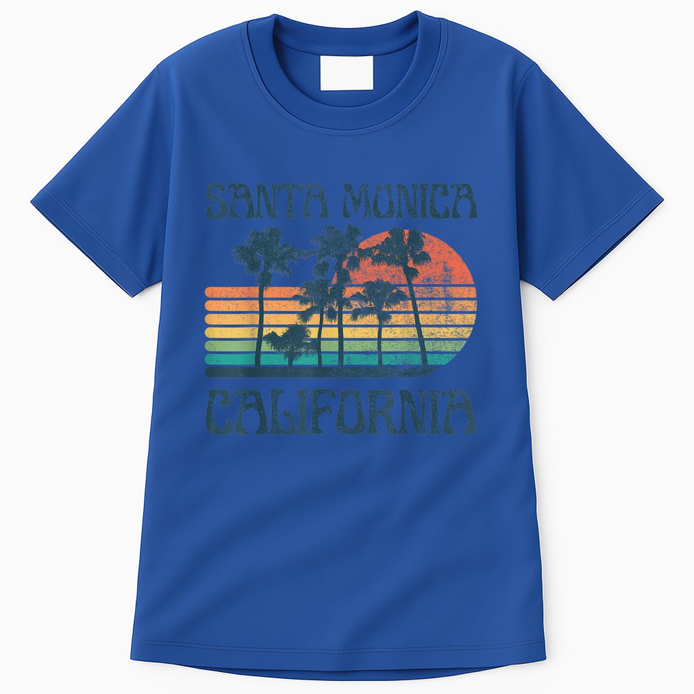 Santa Monica California Beach Summer Vacation Vintage Tall T-Shirt