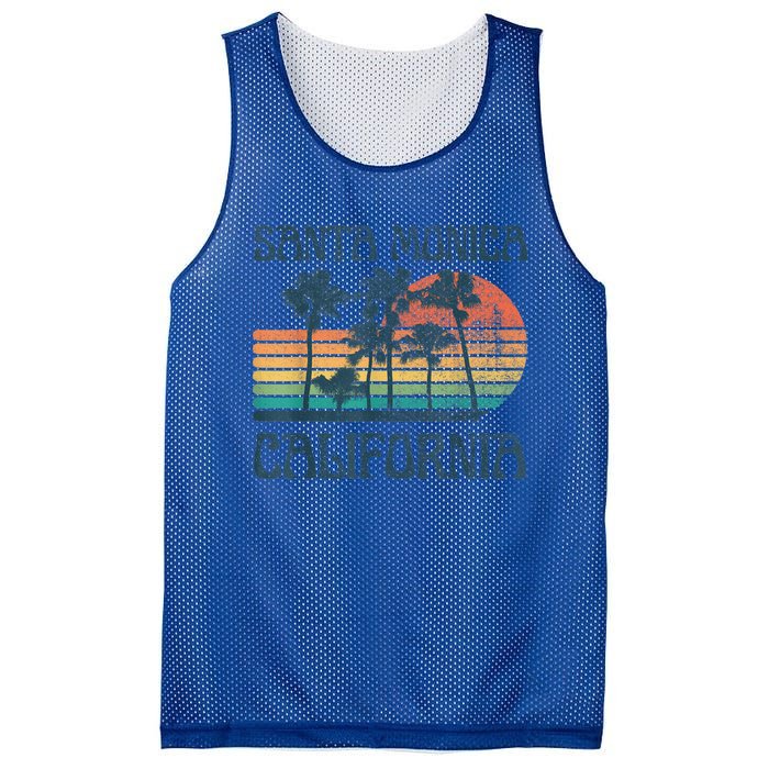 Santa Monica California Beach Summer Vacation Vintage Mesh Reversible Basketball Jersey Tank