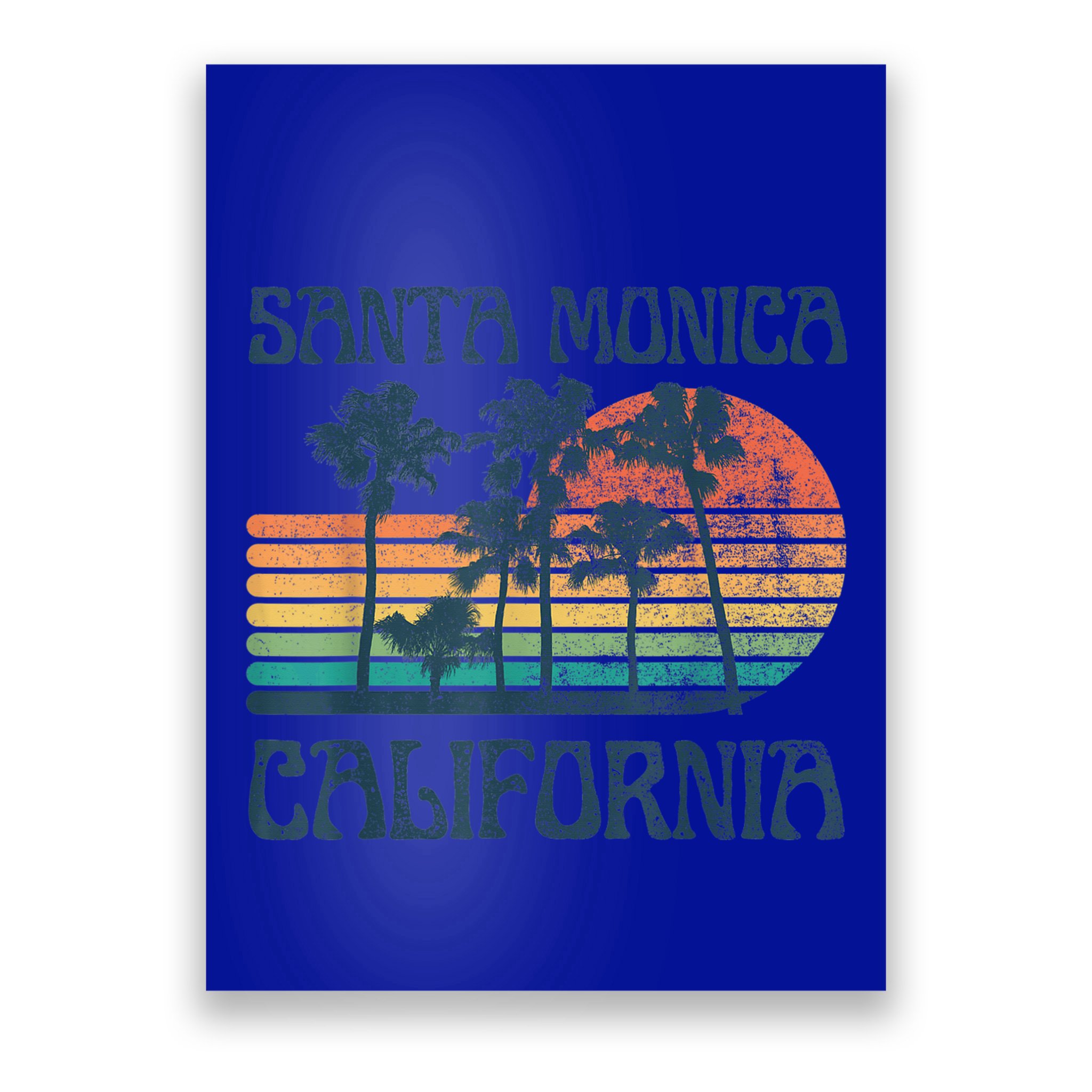 Santa Monica California Beach Summer Vacation Vintage Poster