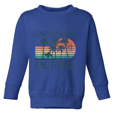 Santa Monica California Beach Summer Vacation Vintage Toddler Sweatshirt