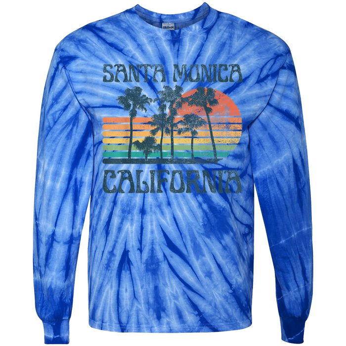 Santa Monica California Beach Summer Vacation Vintage Tie-Dye Long Sleeve Shirt