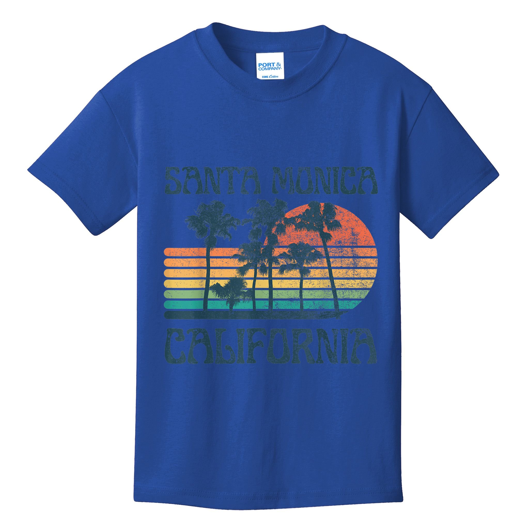 Santa Monica California Beach Summer Vacation Vintage Kids T-Shirt
