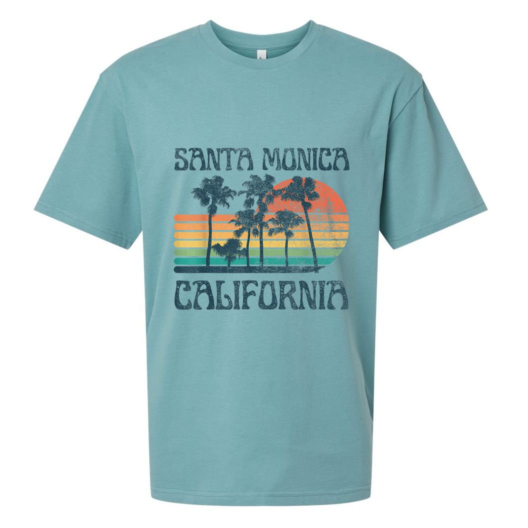 Santa Monica California Beach Summer Vacation Vintage Sueded Cloud Jersey T-Shirt
