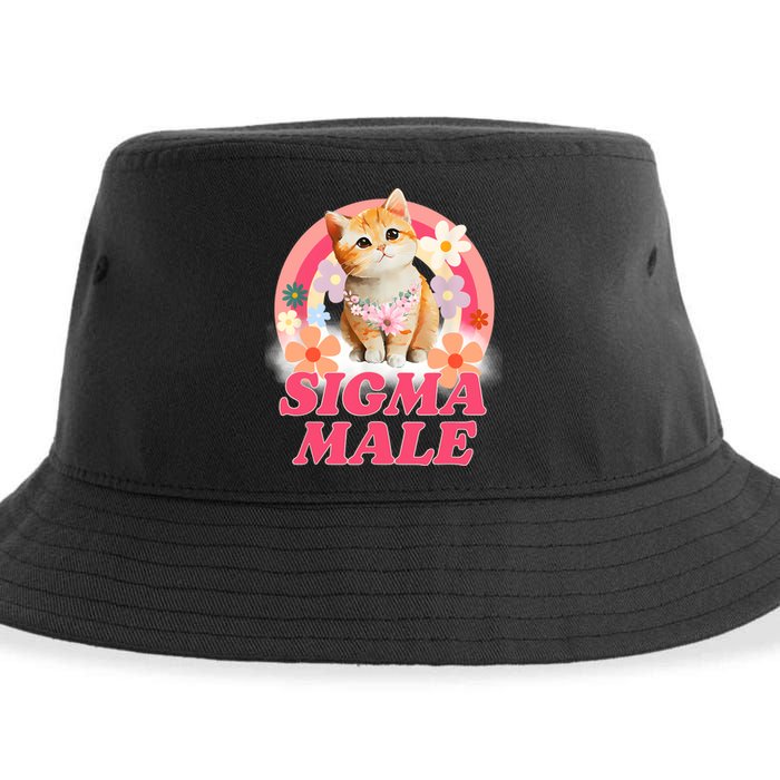 Sigma Male Cat Kitten Funny Sustainable Bucket Hat