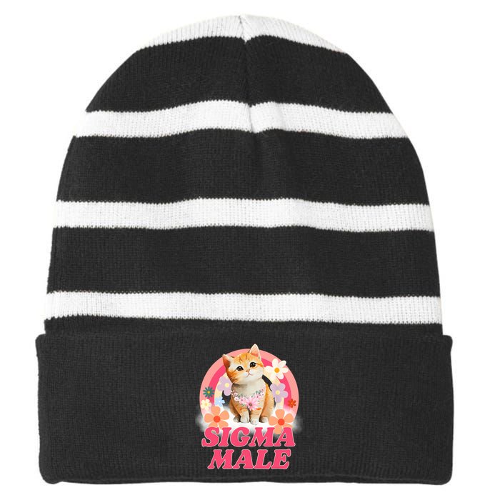 Sigma Male Cat Kitten Funny Striped Beanie with Solid Band