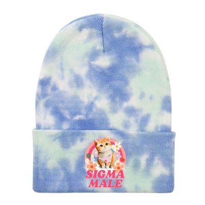 Sigma Male Cat Kitten Funny Tie Dye 12in Knit Beanie