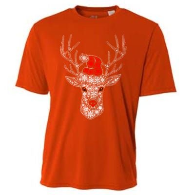 Snowflake Merry Christmas Xmas Family Reindeer Gift Cooling Performance Crew T-Shirt