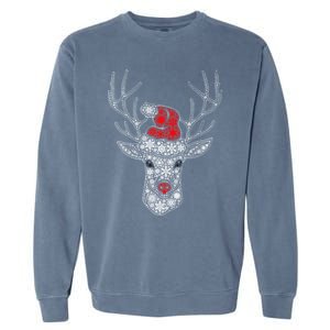 Snowflake Merry Christmas Xmas Family Reindeer Gift Garment-Dyed Sweatshirt