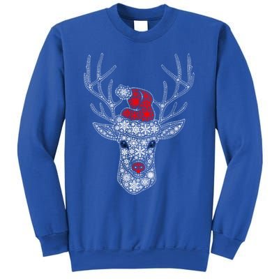 Snowflake Merry Christmas Xmas Family Reindeer Gift Sweatshirt