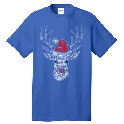 Snowflake Merry Christmas Xmas Family Reindeer Gift Tall T-Shirt