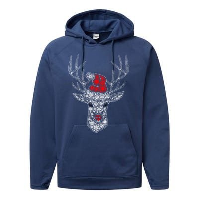 Snowflake Merry Christmas Xmas Family Reindeer Gift Performance Fleece Hoodie