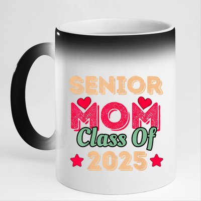 Senior Mom Class Of 2025 11oz Black Color Changing Mug