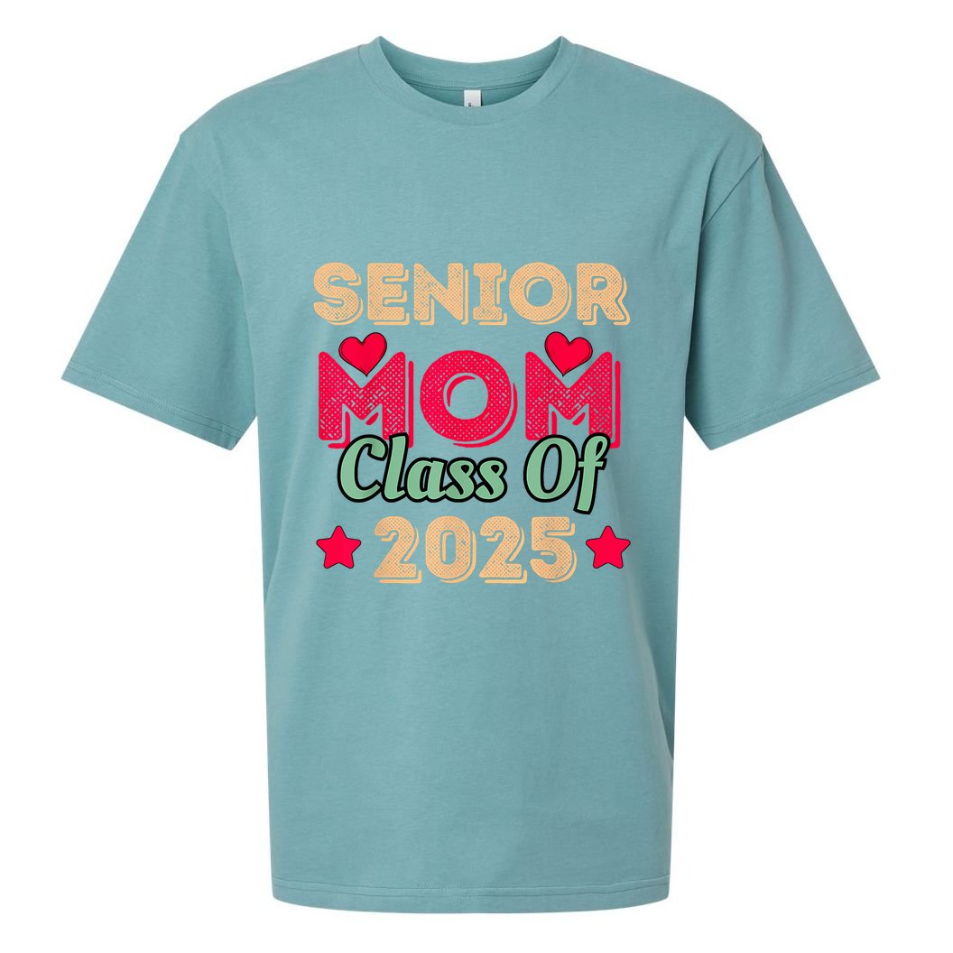 Senior Mom Class Of 2025 Sueded Cloud Jersey T-Shirt