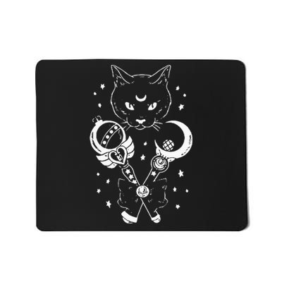 Sailor Meow Cute Moon Cat Space Magic Gothic Halloween Mousepad