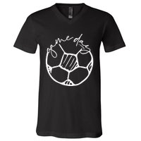 Soccer Mom Cute Mom Life Soccer Game Day Cheer Mom V-Neck T-Shirt