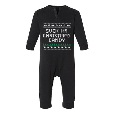 Suck My Christmas Candy Couples Adult Humor Lovers Cool Gift Infant Fleece One Piece