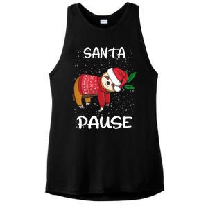 Sloth Merry Christmas Santa Sloth Slothmas Santa Pause Gift Ladies PosiCharge Tri-Blend Wicking Tank