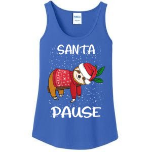 Sloth Merry Christmas Santa Sloth Slothmas Santa Pause Gift Ladies Essential Tank