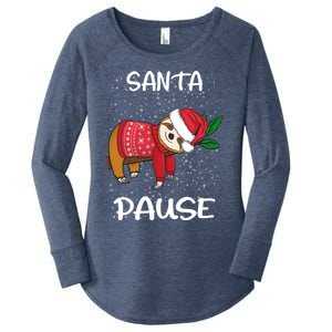 Sloth Merry Christmas Santa Sloth Slothmas Santa Pause Gift Women's Perfect Tri Tunic Long Sleeve Shirt