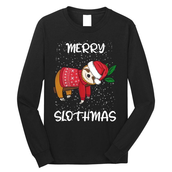 Sloth Merry Christmas Sweater Santa Sloth Merry Slothmas Long Sleeve Shirt