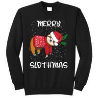 Sloth Merry Christmas Sweater Santa Sloth Merry Slothmas Tall Sweatshirt