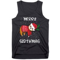 Sloth Merry Christmas Sweater Santa Sloth Merry Slothmas Tank Top