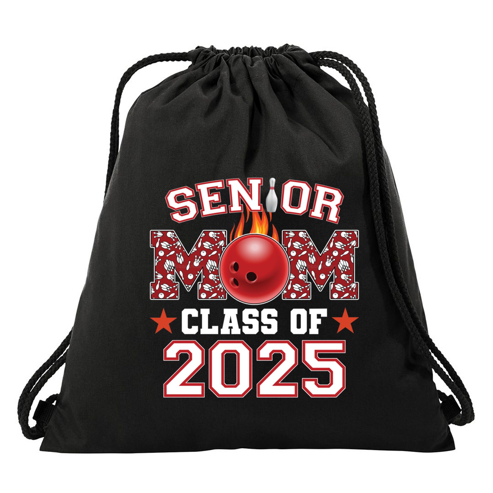 Senior Mom Class Of 2025 Bowling Graduation Mama 2025 Gift Drawstring Bag