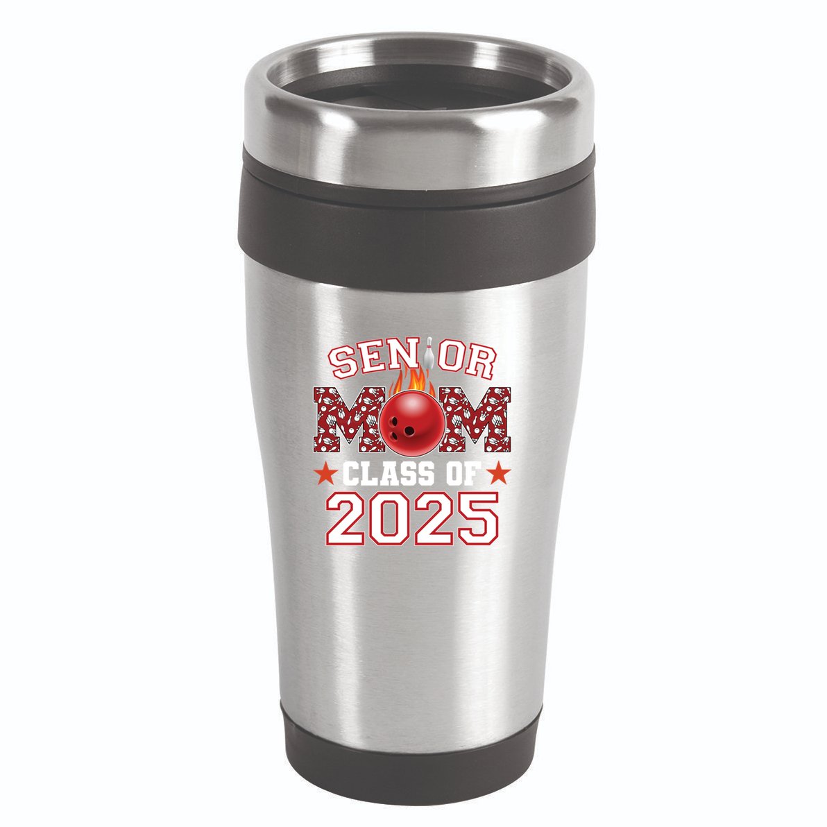 Senior Mom Class Of 2025 Bowling Graduation Mama 2025 Gift 16oz Travel Tumbler