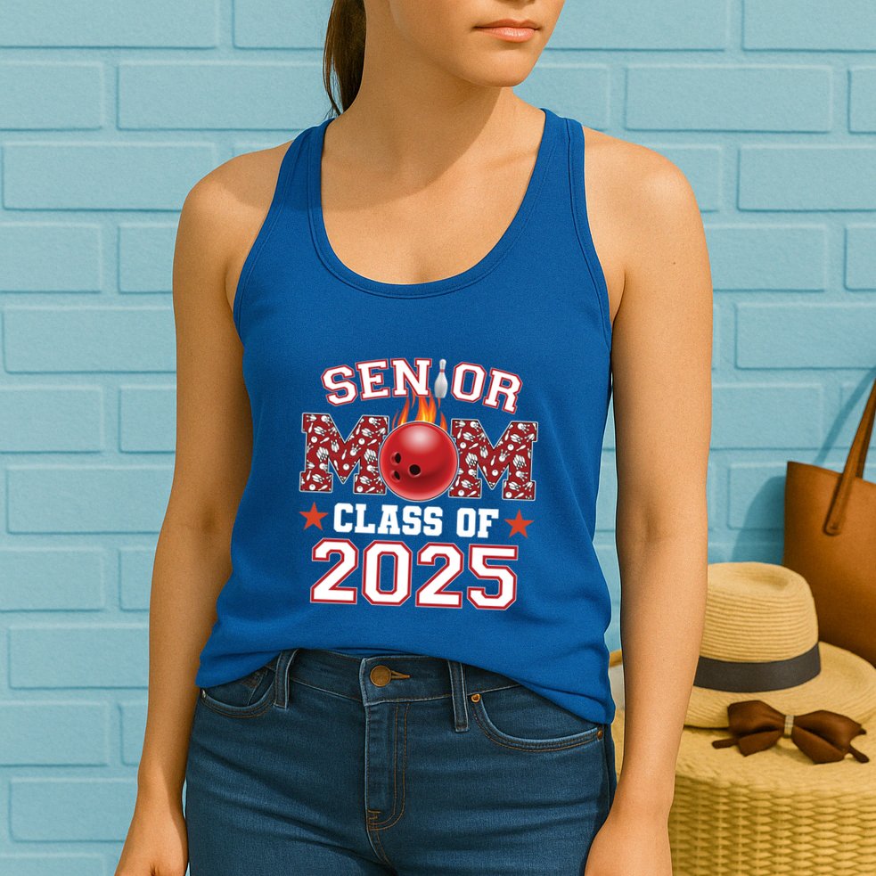 Senior Mom Class Of 2025 Bowling Graduation Mama 2025 Gift Womens Tank Top