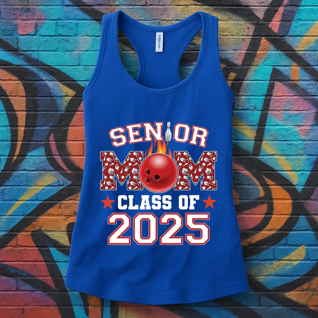Senior Mom Class Of 2025 Bowling Graduation Mama 2025 Gift Womens Tank Top