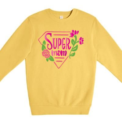 Super Mom Cute Gift Premium Crewneck Sweatshirt