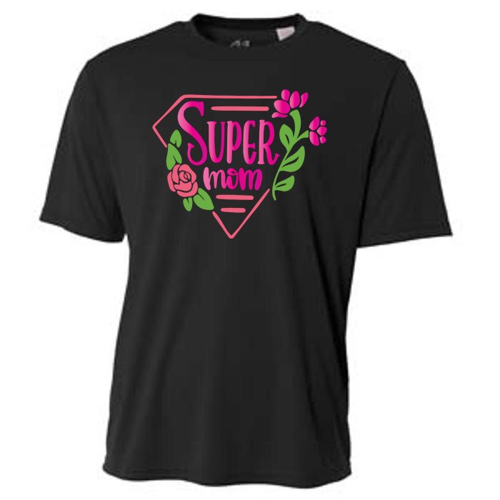 Super Mom Cute Gift Cooling Performance Crew T-Shirt