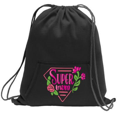 Super Mom Cute Gift Sweatshirt Cinch Pack Bag