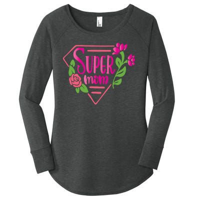 Super Mom Cute Gift Women's Perfect Tri Tunic Long Sleeve Shirt