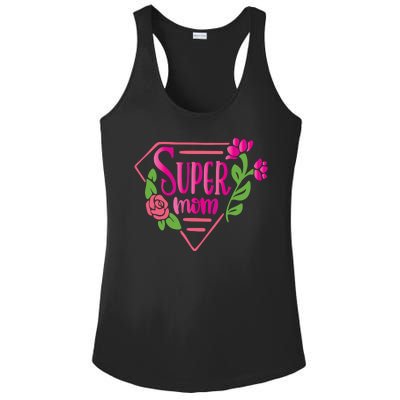 Super Mom Cute Gift Ladies PosiCharge Competitor Racerback Tank