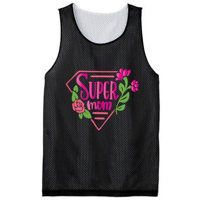 Super Mom Cute Gift Mesh Reversible Basketball Jersey Tank