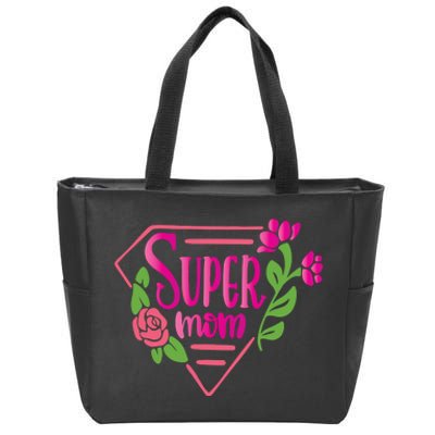 Super Mom Cute Gift Zip Tote Bag