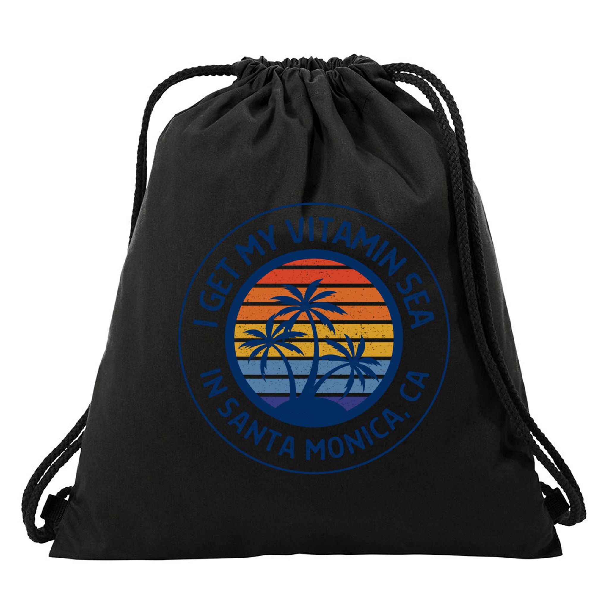 Santa Monica Ca Fun Santa Monica Vacation Santa Monica Pier Great Gift Drawstring Bag