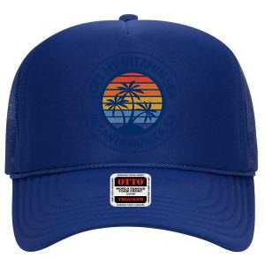 Santa Monica Ca Fun Santa Monica Vacation Santa Monica Pier Great Gift High Crown Mesh Back Trucker Hat