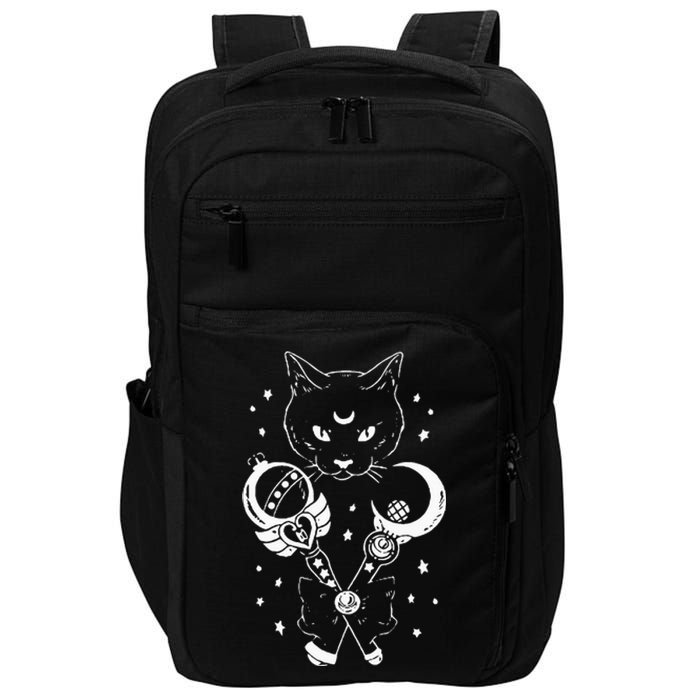 Sailor Meow Cute Moon Cat Space Magic Gothic Halloween Impact Tech Backpack