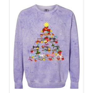 Sewing Machines Christmas Tree Quilt Sewing Lovers Xmas Colorblast Crewneck Sweatshirt