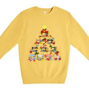 Sewing Machines Christmas Tree Quilt Sewing Lovers Xmas Premium Crewneck Sweatshirt