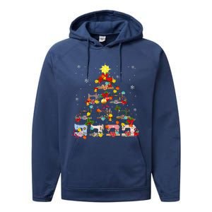 Sewing Machines Christmas Tree Quilt Sewing Lovers Xmas Performance Fleece Hoodie