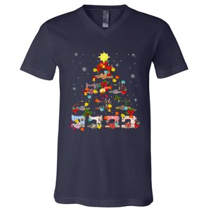 Sewing Machines Christmas Tree Quilt Sewing Lovers Xmas V-Neck T-Shirt