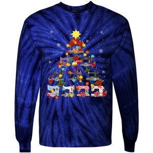 Sewing Machines Christmas Tree Quilt Sewing Lovers Xmas Tie-Dye Long Sleeve Shirt